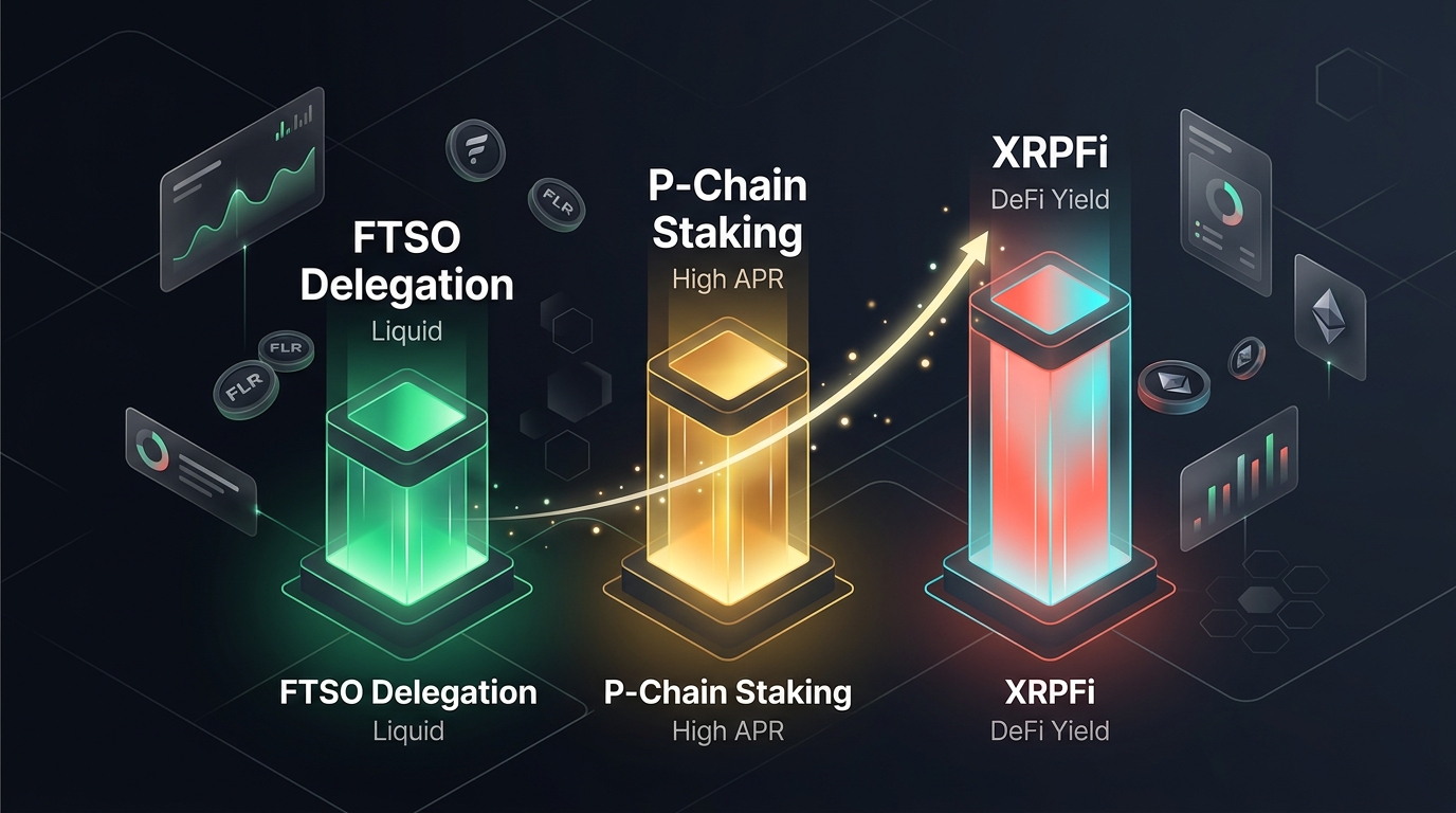 【완벽 비교】 FLR 3대 운용 전략: FTSO 위임・P-Chain 스테이킹・XRPFi 수익률・제약・위험 총정리